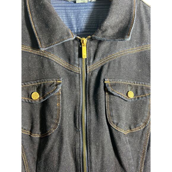 Armani Exchange Jean gold Zip Jean Dress  Size 10 - Picture 4 of 14